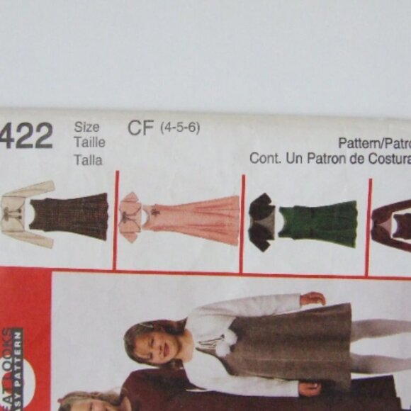 McCall's dress sewing pattern uncut vintage girls matching bolero jacket 1990s - Picture 3 of 9